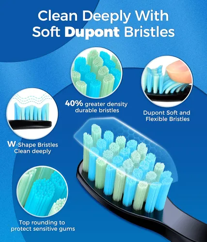 Vista 3 de Cepillo de dientes eléctrico TEETHEORY para adultos con 8 cabezales de cepillo, cepillo de dientes sónico con limpieza profunda de 40,000 VPM, 5