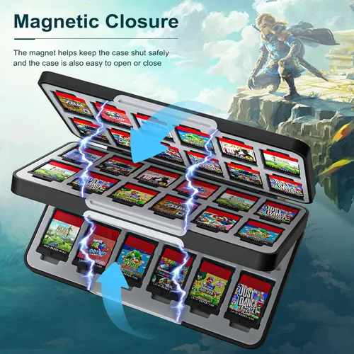 Vista 5 de TiMOVO 48 Game Card Case for Nintendo Switch OLED 2021SwitchSwitch lite, 48 Game Holder Cartridge Case for Switch Game Cards and 24 SD Cards,Compact