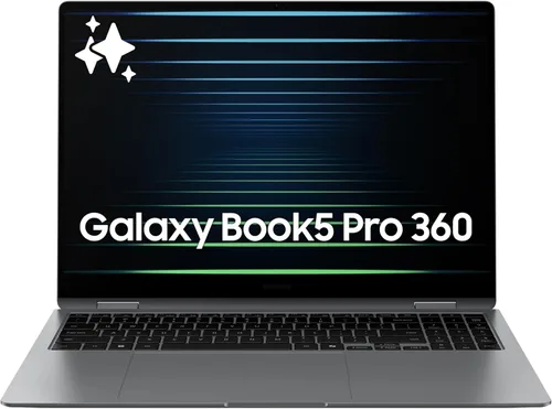 Vista 19 de Samsung PC Galaxy Book5 Pro 360 Copilot+ de 16 pulgadas, portátil empresarial AI, Windows 11 Pro, procesador Intel Core Ultra 7 258V, pantalla