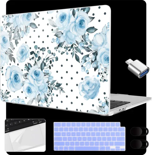 Vista 50 de MEEgoodo Funda para MacBook Air de 15 pulgadas M4/M3/M2 2025 2024 2023, funda compatible con el modelo (A3241/A3114/A2941) para MacBook Air de 15