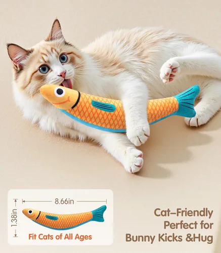 Vista 4 de Juguetes interactivos para gatos con [5000mg Premium A+ de hierba gatera y Silvervine] [Grado bebé], suaves juguetes para morder y patear para gatos
