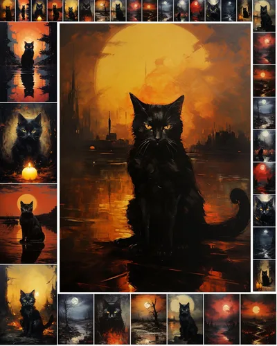 Vista 9 de Decoupage - Paquete de papel (35 hojas de 6 x 8 pulgadas), diseño de brujas místicas FLONZ, tarjetas de ilustración de Halloween, para decoupage