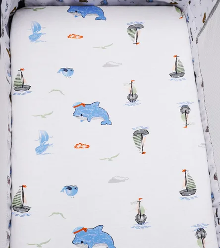 Vista 2 de Sábanas de moisés compatibles con el moisés Mamaroo de 4moms, paquete de 2 sábanas bajeras, 100% algodón de punto jersey de 190GSM, ultra suave