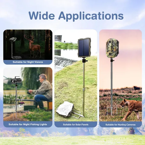 Vista 7 de Trail & Game - Soporte de acero inoxidable plegable grueso de acero inoxidable ajustable de 360°, conexión de rosca universal de 1/4 a 20 (0.236 in)