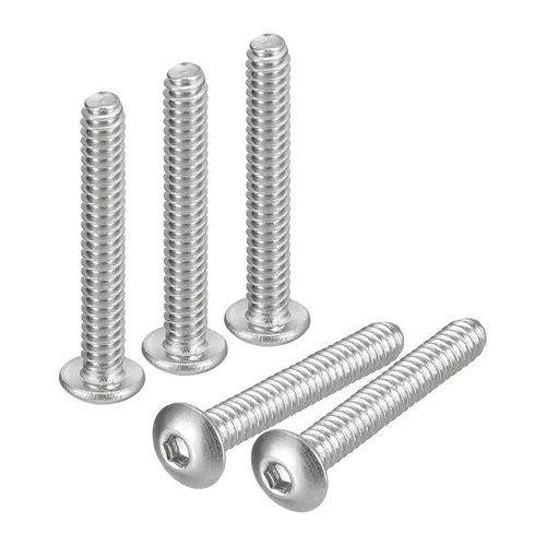 Vista 17 de uxcell tornillos de cabeza de botón #4-40x3/8, 100 piezas de acero inoxidable 304, sujetadores de rosca completa, pernos hexagonales, tornillos