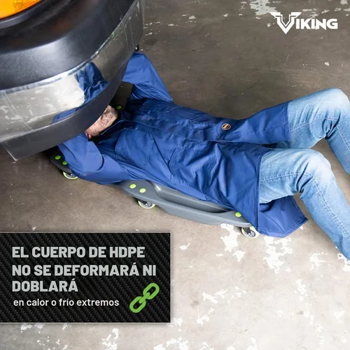 Vista 6 de AFF Viking Mechanic's Creeper - Diseño de perfil bajo totalmente acolchado con cabeza ajustable - Resistente