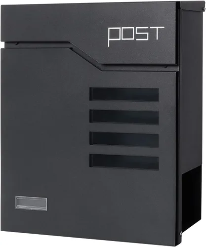 Vista 8 de Decaller Buzón de Pared para Montar, Buzón de Correo con Gran Capacidad, Buzón Postal de Metal a Prueba de Óxido para Exterior, Negro