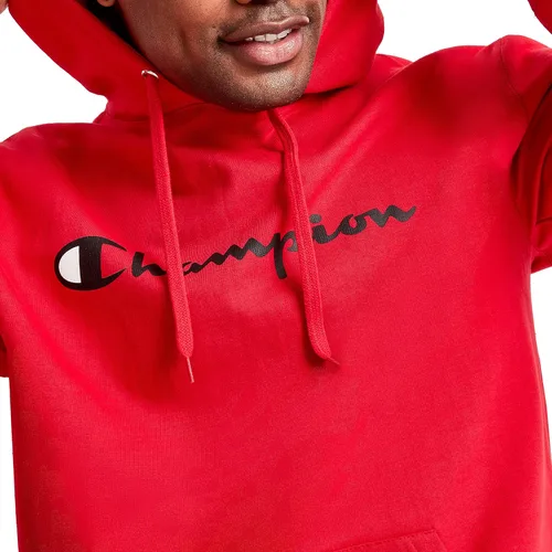 Vista 4 de Sudadera Champion Powerblend para hombre, de felpa, con capucha y con texto de logotipo, Powerblend Sudadera con capucha de forro polar, logotipo