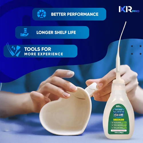 Vista 8 de Pegamento CA con kit activador (6 x 1.75 onzas delgado-medio-grueso + 2 x 16.9 onzas líquidas) Pegamento y activador de cianoacrilato, súper