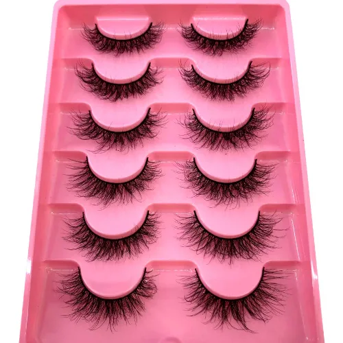 Vista 5 de HBZGTLAD Paquete de 6 pares de pestañas postizas esponjosas naturales de imitación de visón 3D (SY-06)
