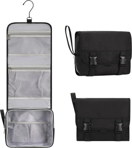 Vista 21 de Relavel Neceser colgante para viajar, 01 Negro, L