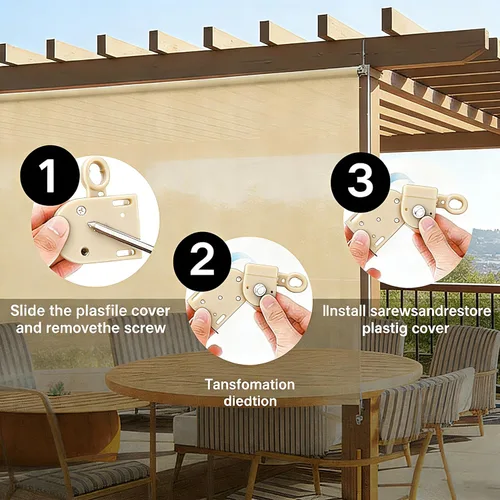 Vista 9 de Accesorios de instalación de repuesto universales para sombrilla de interior/exterior y persianas enrollables (soporte sin cable)