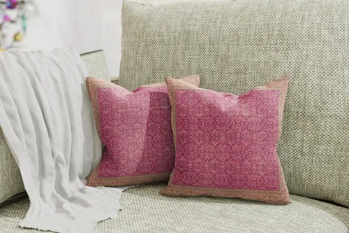 Vista 4 de 2 Pack Pattern Handmade Kilim Cushion Cover Ethnic Pattern Farmhouse Soft Pillow Cover Washable Printed Home Dekor Decorations Bedroom Living Room