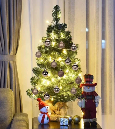 Vista 5 de Adornos de Navidad marrones de 1.57 pulgadas para árbol de Navidad, 36 piezas de mini esferas inastillables, decoración de árbol de Navidad, bolas