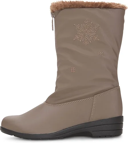 Vista 4 de Botas de invierno para mujer con cremallera frontal y copo de nieve acento Nicole impermeable aisladas para mayor comodidad mantiene los pies