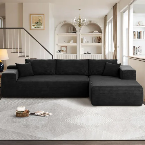 Vista 11 de Sofás seccionales Cloud de 96 pulgadas para sala de estar, sofá sin hueso en forma de L con cómoda silla, sofá modular con asiento profundo,