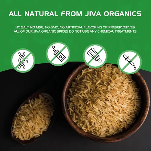 Vista 8 de Jiva - Arroz Basmati orgánico integral de 10 libras, calidad premium de la India