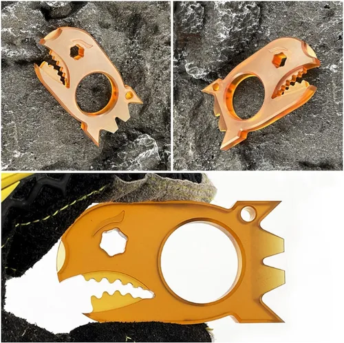 Vista 6 de EDC - Barra de palanca con abridor de botellas, llave de titanio Prybar multiherramienta, llavero multiherramienta, palanca de bolsillo para acampar