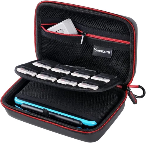 Funda de transporte para Nintendo Smatree nueva 2DS 3DS XL 3DS XL color negro y rojo NO APTA para Nintendo Switch