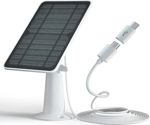 Cargador de panel solar compatible con proyector Eufycam 3/3C/2C/2C Pro/E40/E20/2/2/2 Pro/E/L20/L40/Solo/SoloCam, panel solar de 5 W para cámara