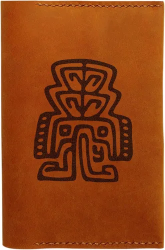 Símbolos Mexicanos Hecho A Mano Cuero Genuino Pasaporte Funda HLT_01, Símbolo mexicano -1, Retro