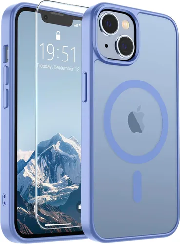 Vista 369 de SUPFINE - Funda magnética para iPhone 14 Pro Max (compatible con MagSafe), (protección contra caídas de grado militar de 10 pies), delgada, Negro