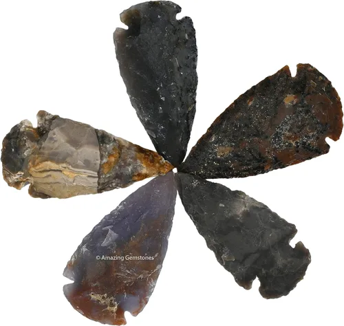 Vista 20 de Amazing Gemstone Punta de flecha de cuarzo Aura de Titanio, cristal y piedra curativa, cabeza de flecha de roca pedernal – 2 a 3 puntas de flecha