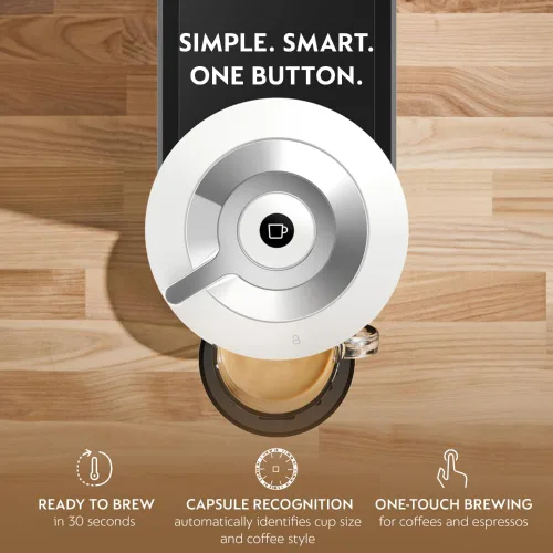 Vista 2 de Vertuo Next de Nespresso - Cafetera para café y espresso de De'Longhi, color blanco con espumador de leche Aeroccino