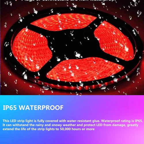 Vista 5 de HOKIION luces LED para barco de pontón, 6.1m tira de luces LED marinas, luz interior impermeable para barcos, luz bajo la pasarela, iluminación