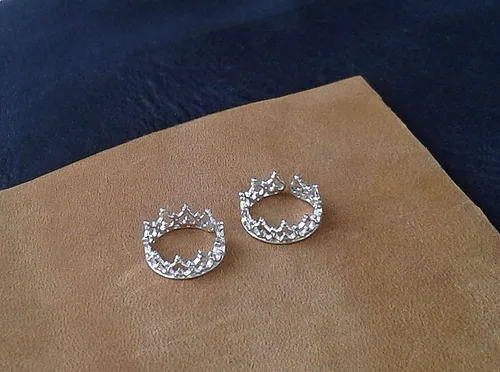 Vista 6 de Anillos de pezón de plata SilverBuds Corona ajustables sin perforación