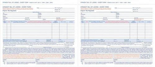 Vista 2 de Adams Forma corta de conocimiento de embarque, 8-1/2 x 7-7/16 pulgadas, blanco, 3 partes, 250 unidades (B3876)