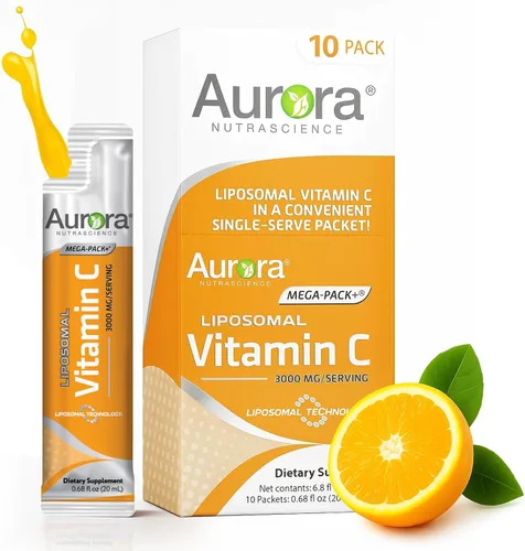 Aurora Nutrascience - Vitamina C líquida liposomal, suplemento de apoyo inmunológico saludable para adultos, sin azúcar, 3000 mg por porción,