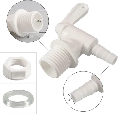 Vista 2 de GwenB - Grifo de repuesto para cubo de embotellado de plástico, grifo de cerveza de 1 pulgada, para cerveza casera, cubo de fermentación