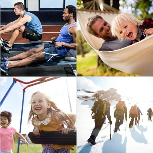 Vista 6 de Mosquetón de 3 pulgadas de resorte de acero resistente, clip de mosquetón de acero resistente, 12 piezas de 0.315 x 3.150 in para hamaca, columpio