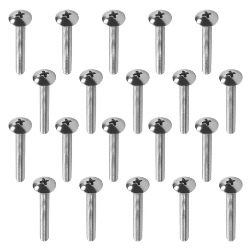 Vista 131 de MroMax Tornillos de máquina M2.0.197 x 0.157 in Tornillos Phillips Cross Truss Head Tornillo 304 Pernos de sujeción de acero inoxidable 15pcs