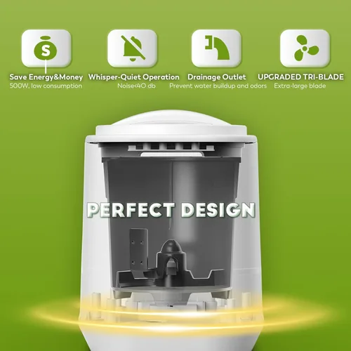Vista 4 de Compostador eléctrico para cocina, contenedor de compostaje inteligente grande con 2 filtros de carbono, fabricante de abono rápido que convierte