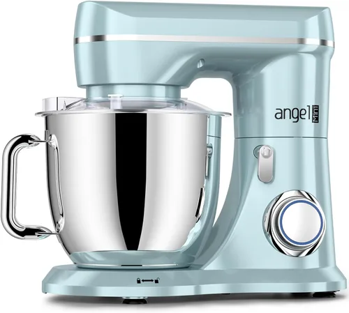 Vista 9 de Mini Angel Batidora de pie, batidora eléctrica de cocina de 10 velocidades, batidora de alimentos con cabezal inclinable con gancho para masa