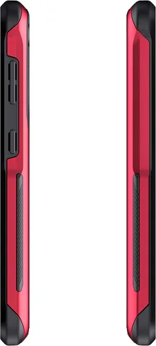 Vista 10 de Ghostek Atomic - Funda delgada para Galaxy Z Flip 4, parte trasera de aramida con parachoques de aluminio rojo, funda protectora de doble capa a