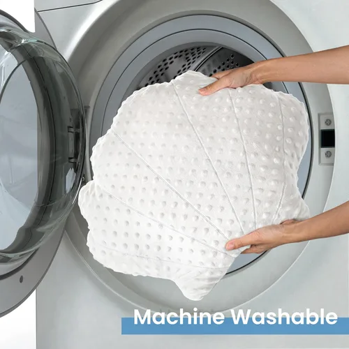 Vista 4 de AELS Juego de 2 Fundas de Almohada Costeras, Almohadas Conchas y Caballitos de Mar, Almohadas Náuticas de Playa y Océano con Diseño Suave