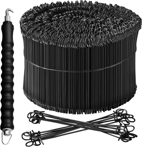 Vista 8 de Cunno 1001 lazos de barra de refuerzo de doble bucle, alambre de barra de refuerzo de calibre 16 de 6 pulgadas con herramienta automática de atado