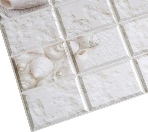 Vista 4 de Dundee Deco Panel de pared 3D de PVC con carcasa de piedra envejecida blanca, 3.2 pies x 1.6 pies (37.8 in x 18.9 in), decoración de paneles