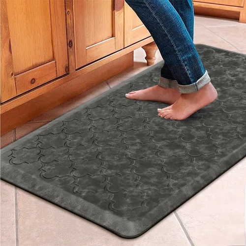 Vista 17 de WISELIFE Tapete de cocina acolchado antifatiga, 17.3 x 28 pulgadas, grueso, antideslizante, impermeable, tapete de espuma resistente para cocina