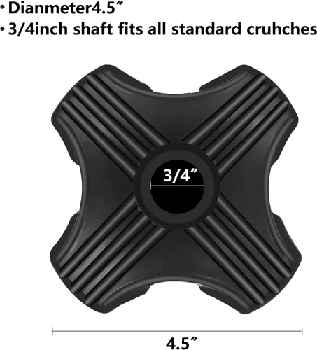 Vista 7 de Punta de bastón – ANCKNE autónomo de 3/4 de pulgada de repuesto de goma para bastones de caminar, soporte antideslizante de cuatro puntos estable