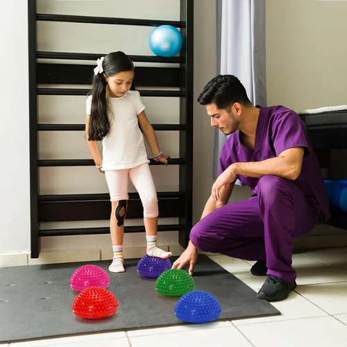 Vista 5 de Fasmov Balance Pods Equilibrio Erizo Estabilidad Entrenador Puntos con Bomba, Juego de 6