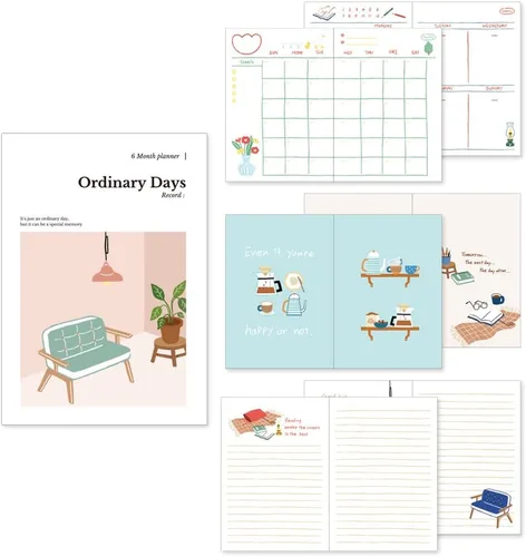 Vista 63 de Monolike B6 Archive - Agenda de 6 meses, color verde, planificador académico, planificador semanal y mensual, programador