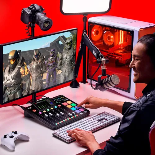 Vista 6 de Rode PodMic - Micrófono dinámico para podcast con cable XLR y paño de pulido StreamEye