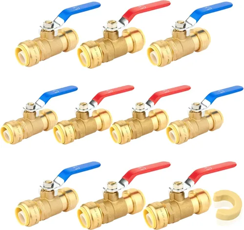 Vista 7 de Válvula de bola de 1 pulgada, válvula de cierre Pushfit para agua fría y caliente, válvula de bola de empuje para conectar con clip de desconexión