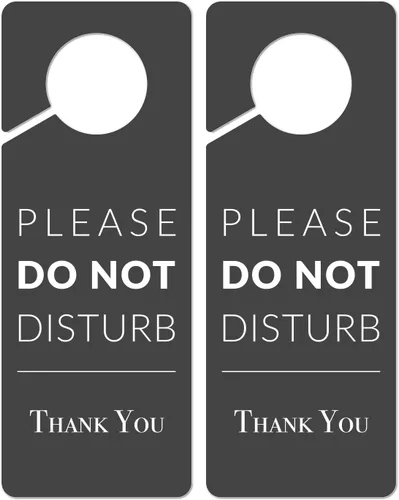 Letrero para colgar puerta, paquete de 2 (impreso en ambos lados), plástico de PVC de 9.3 x 3.5 pulgadas, letrero con texto en inglés «Please Do Not