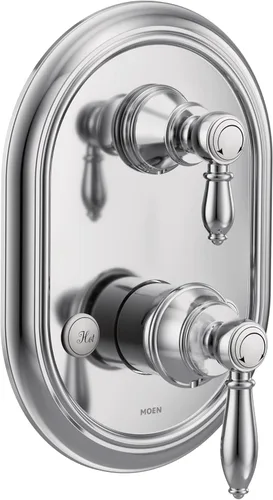 Vista 5 de Moen UTS4311BN Weymouth M-CORE Serie 3 - Moldura de ducha con 2 manijas con válvula de transferencia integrada, requiere válvula, níquel cepillado