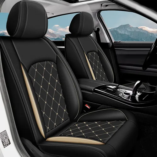 Vista 8 de Fundas de asiento de automóvil para GMC Acadia 2017-2023 2024, de cuero transpirable, juego de fundas de asiento delantero para Acadia